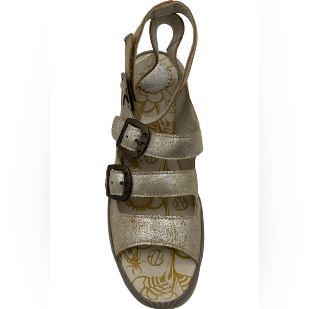 Fly London Buckle Strap Wedge Sandals